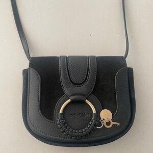 See By Chloe Black Suede & Leather Mini Shoulder Bag